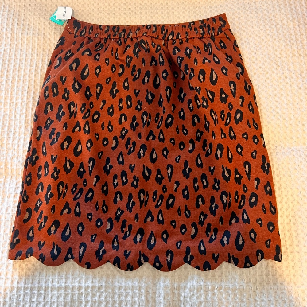Skies Are Blue Red and Black Animal Print Skirt